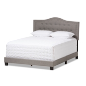 Baxton Studio Emerson Modern and Contemporary Light Grey Fabric Upholstered King Size Bed
